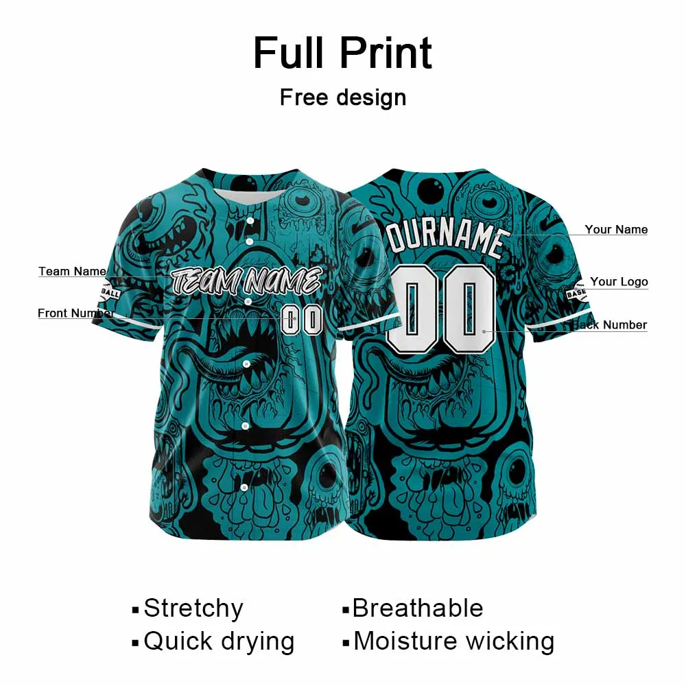 Custom Baseball Uniforms High-Quality for Adult Kids Optimized for Performance Monster-Midnight Green