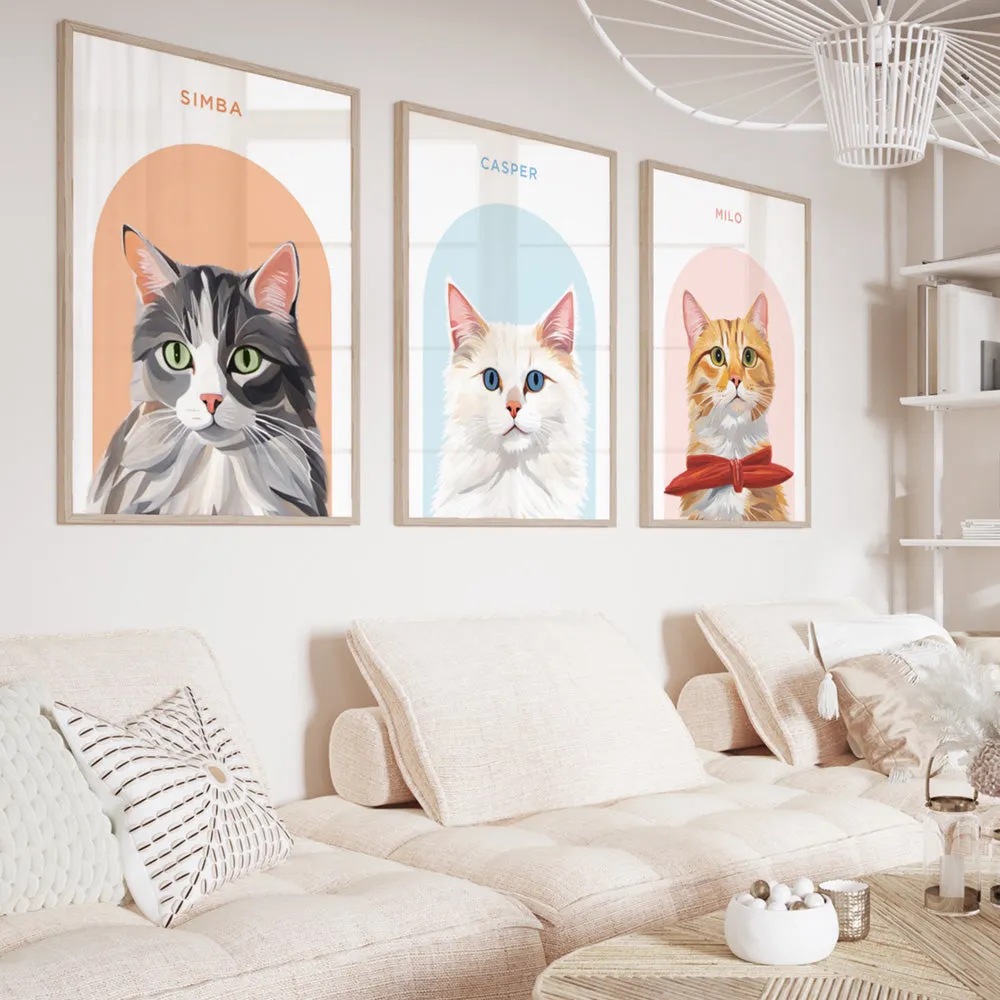 Custom Cat Portrait | Arch Illustration - Art Print