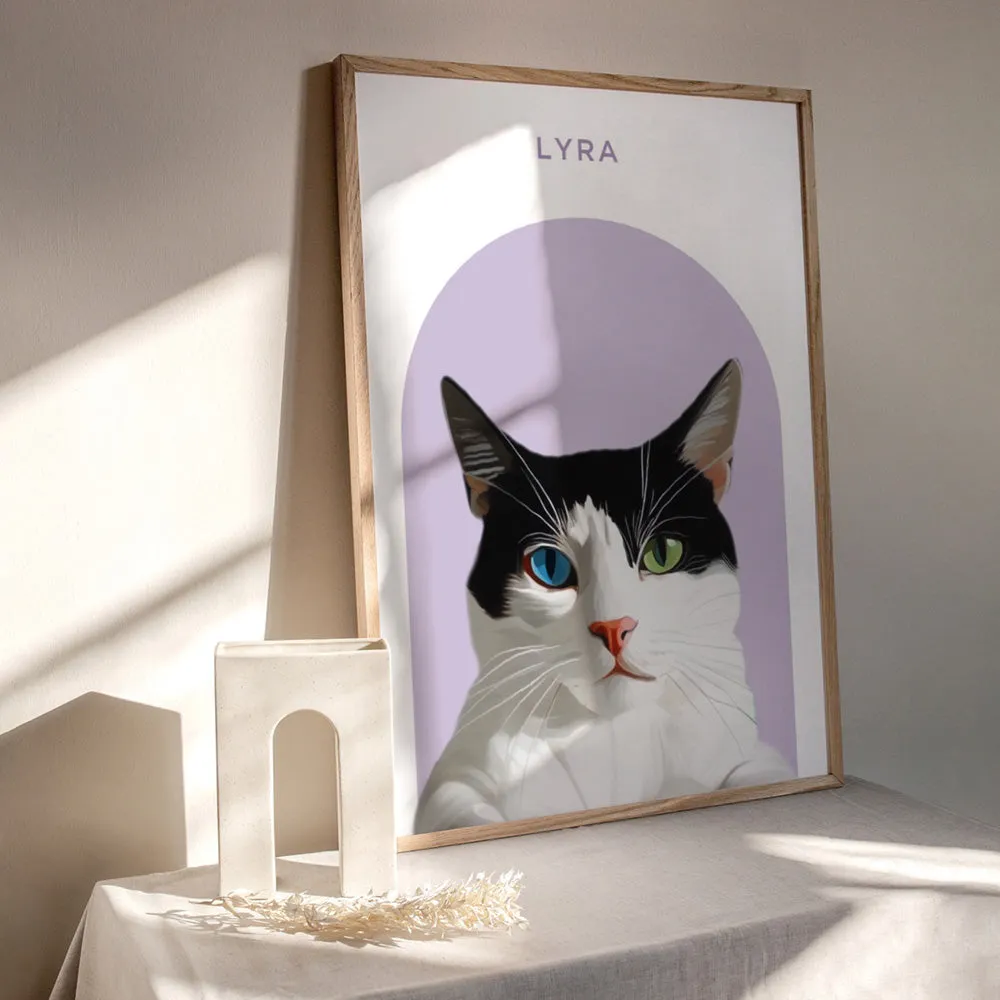 Custom Cat Portrait | Arch Illustration - Art Print