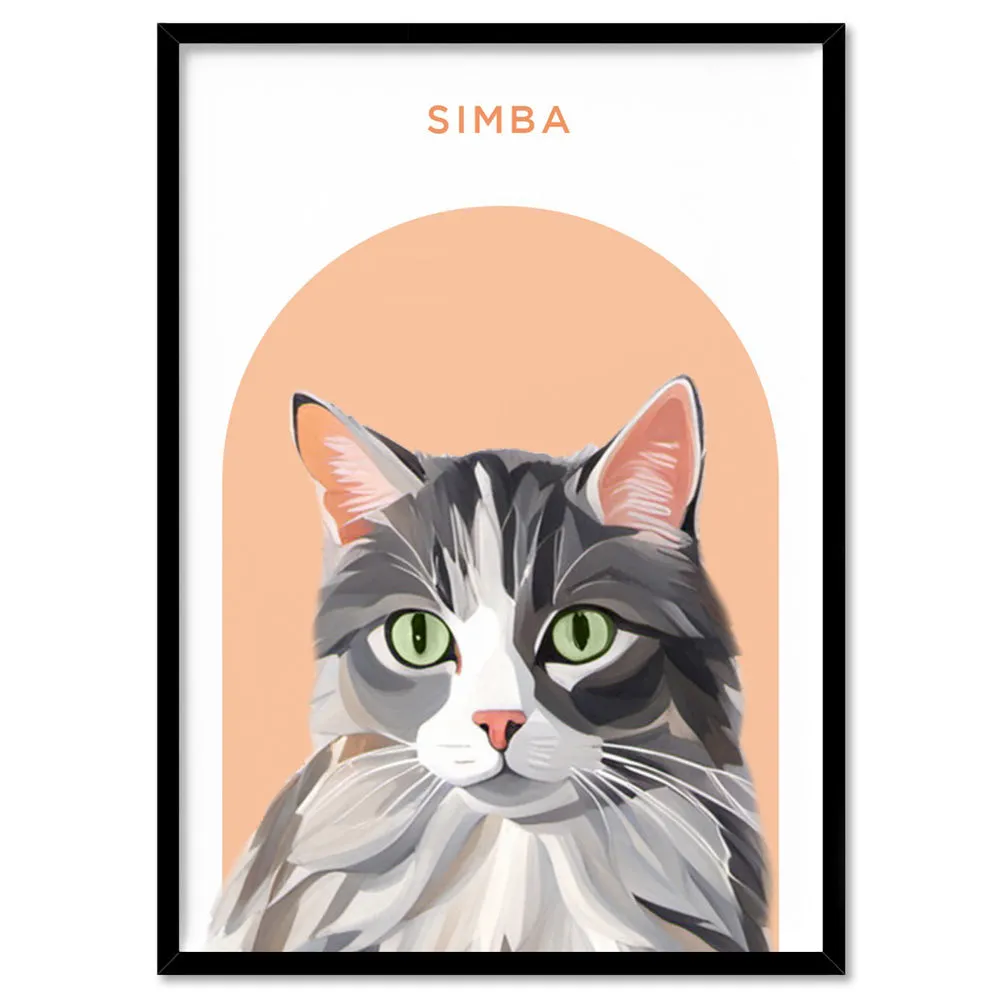 Custom Cat Portrait | Arch Illustration - Art Print