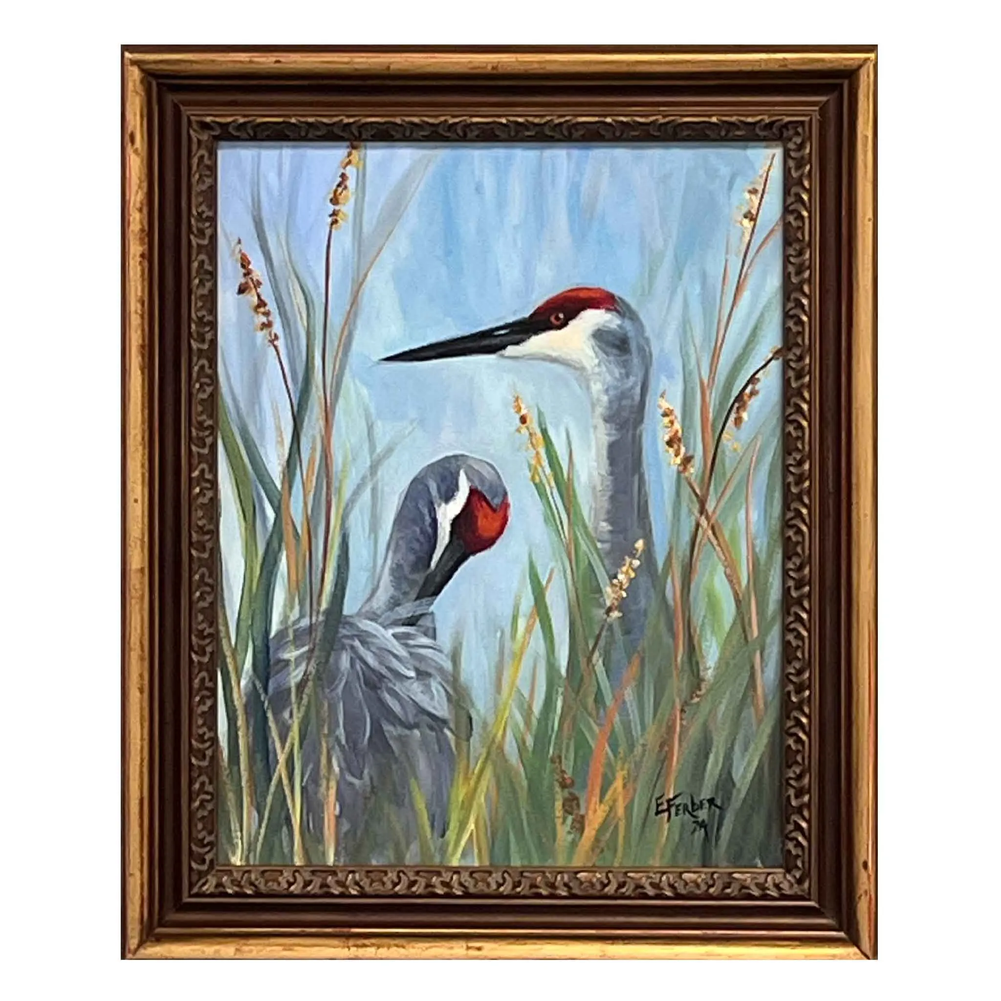 ECF Sandhill Cranes Original Oil Painting