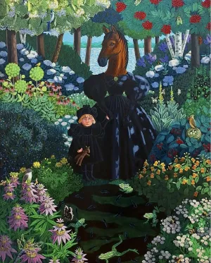 Healing Garden, Large Oil on Linen Painting by Stephanie Hill