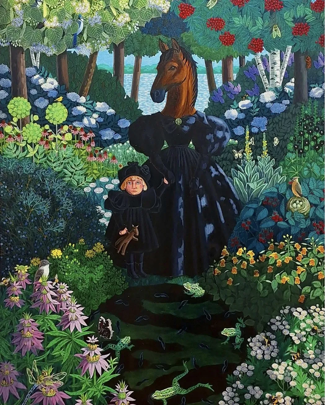 Healing Garden, Large Oil on Linen Painting by Stephanie Hill