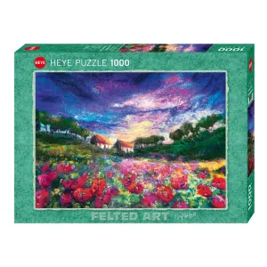 Heye 1000pc Puzzle - Felted Art: Sundown Poppies - Moy Mackay