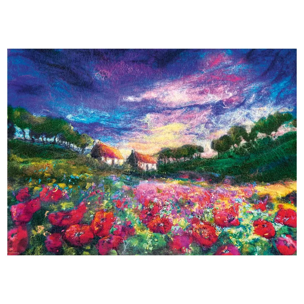 Heye 1000pc Puzzle - Felted Art: Sundown Poppies - Moy Mackay