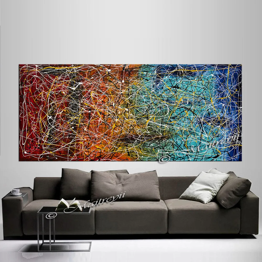 Jackson Pollock Style | Abstract artwork large oil painting on canvas luxury Homes - Vintage Beauty 20