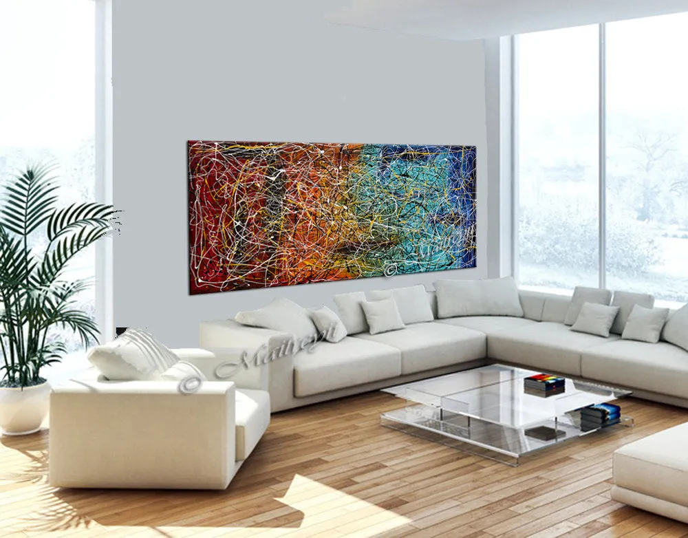 Jackson Pollock Style | Abstract artwork large oil painting on canvas luxury Homes - Vintage Beauty 20