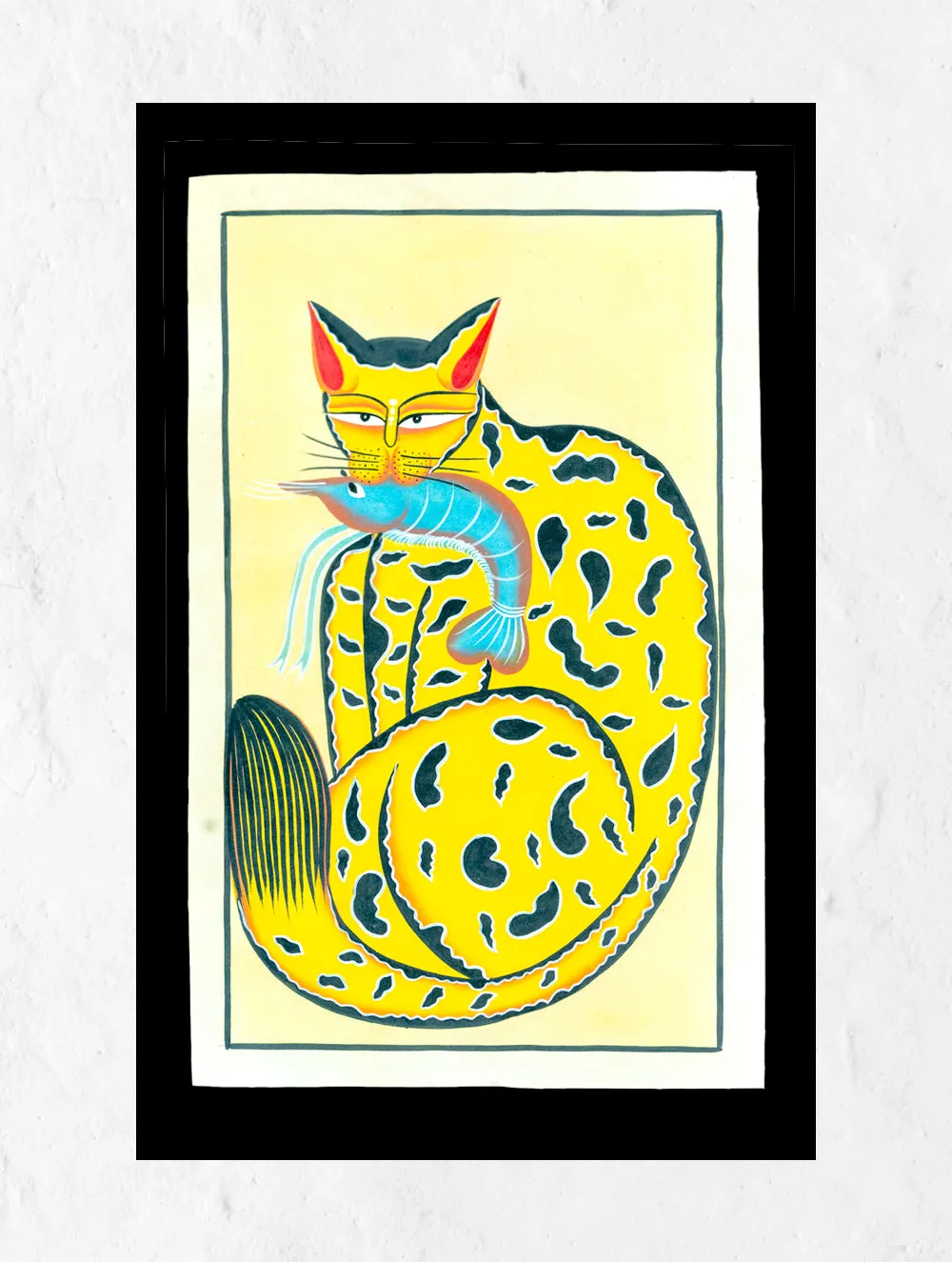 Kalighat Painting - Cat & Fish