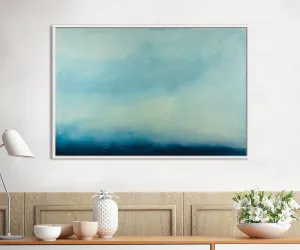 Landscape original painting Light blue ocean cloud painting tale seascape painting on canvas by Camilo Mattis