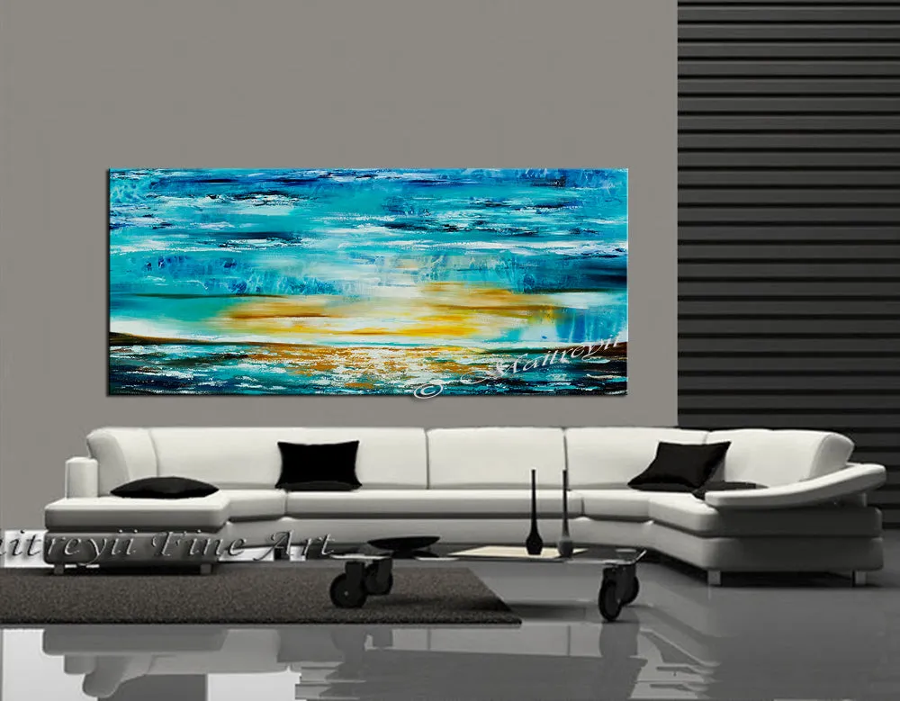 Large Ocean Art Oil Painting on Canvas Modern Wall Art Seascape - Ocean Journey 16