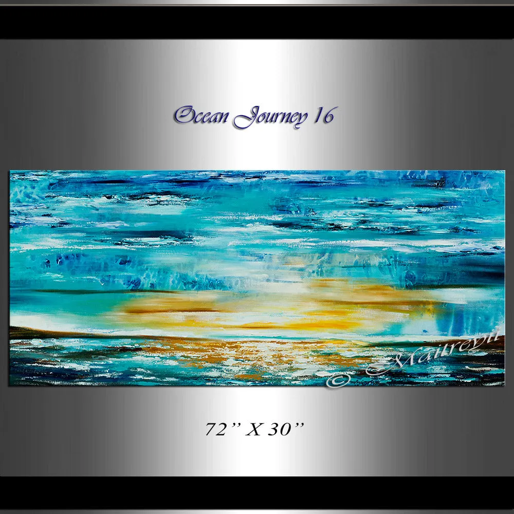 Large Ocean Art Oil Painting on Canvas Modern Wall Art Seascape - Ocean Journey 16