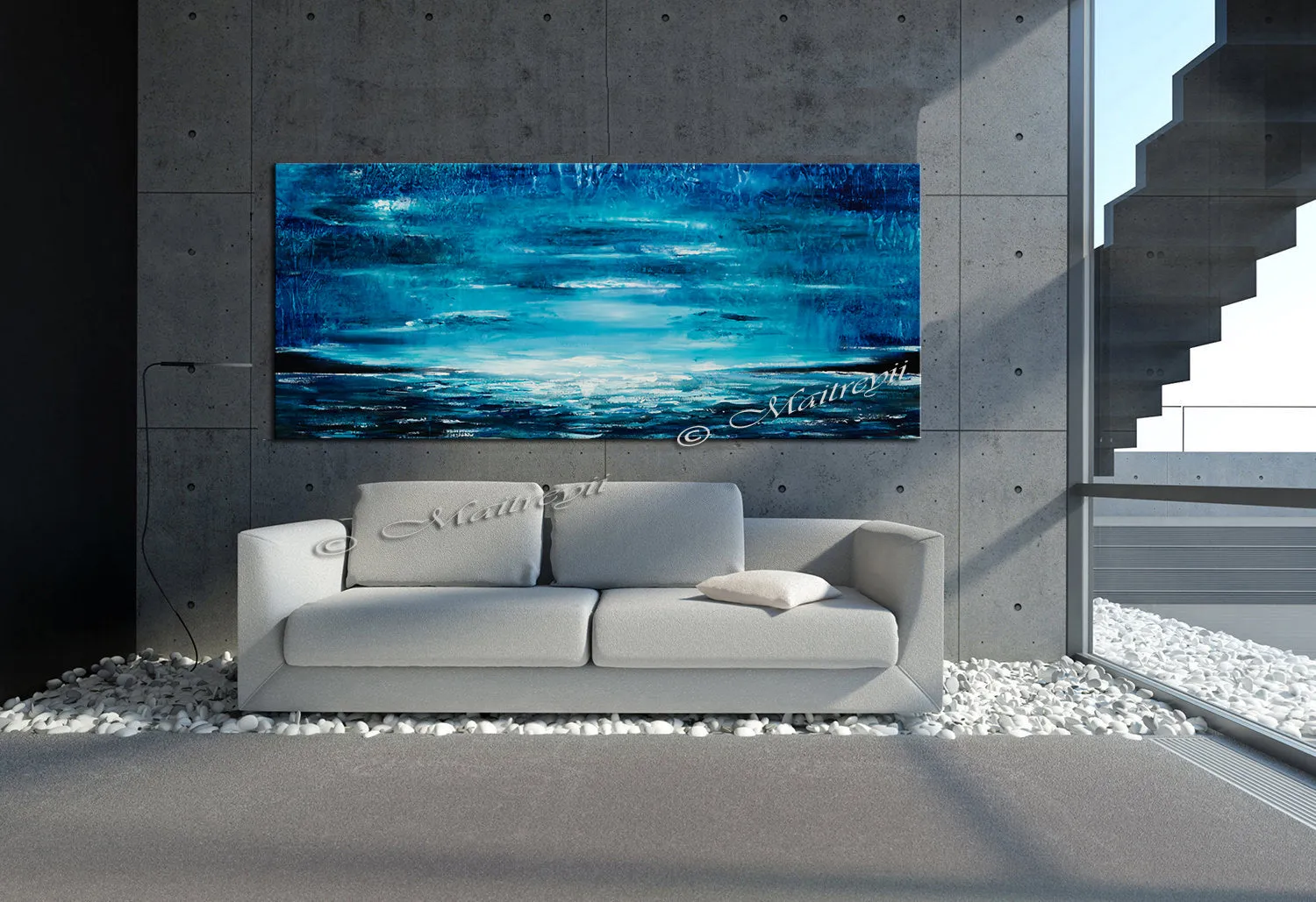 Large Ocean Art Oil Painting on Canvas Modern Wall Art Seascape - Ocean Journey 22