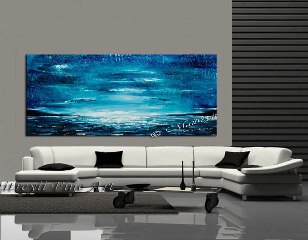 Large Ocean Art Oil Painting on Canvas Modern Wall Art Seascape - Ocean Journey 22