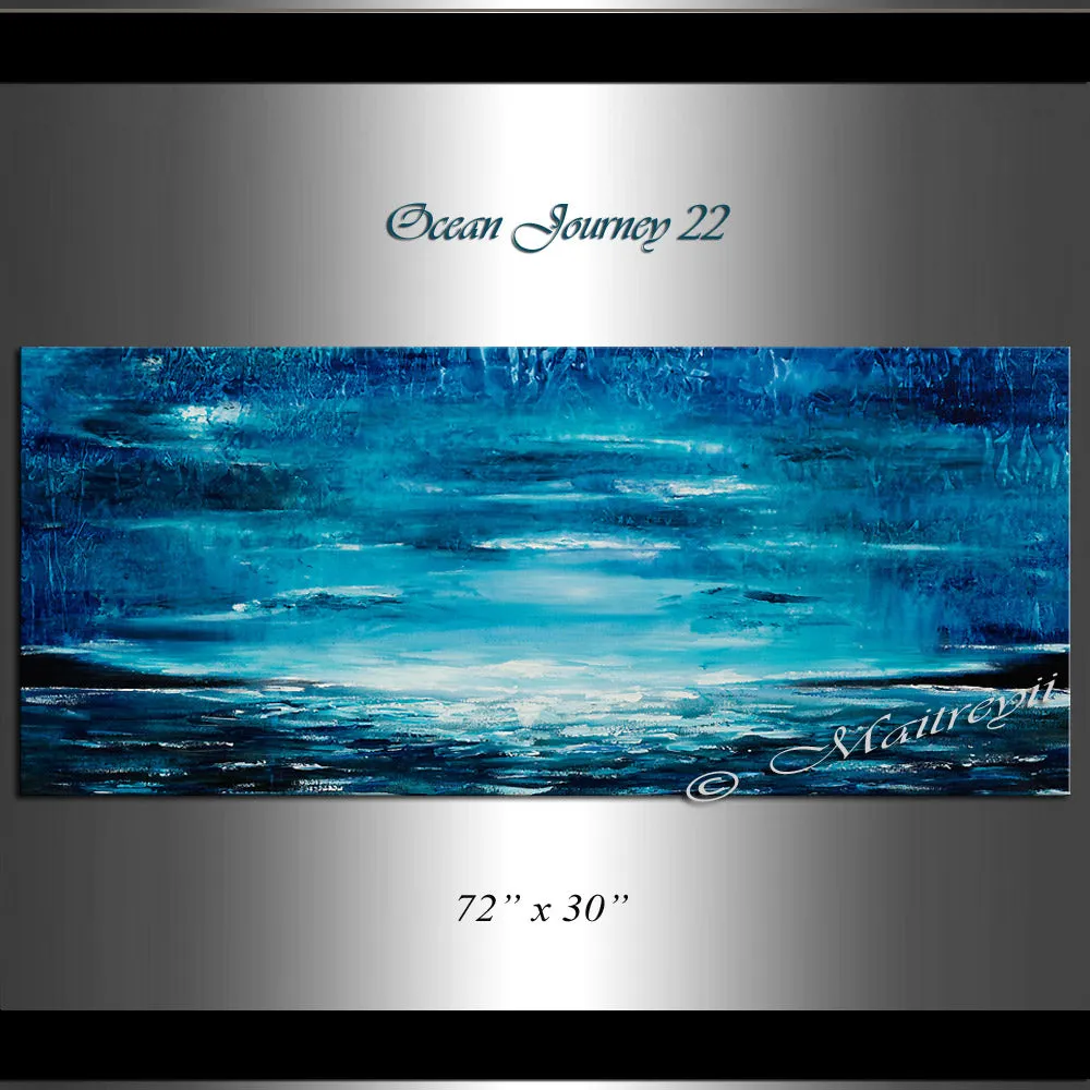 Large Ocean Art Oil Painting on Canvas Modern Wall Art Seascape - Ocean Journey 22