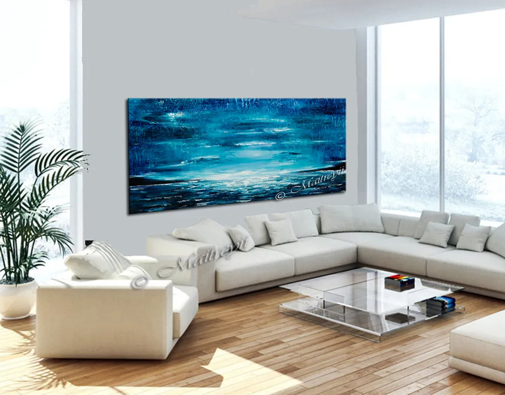 Large Ocean Art Oil Painting on Canvas Modern Wall Art Seascape - Ocean Journey 22