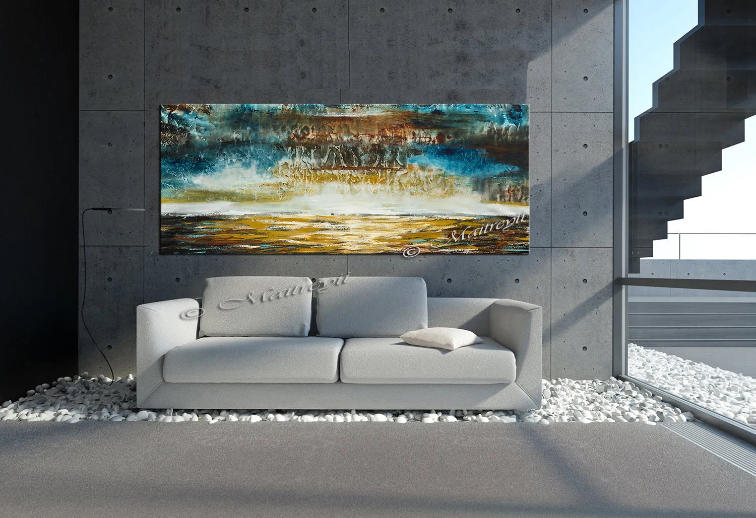 Large Ocean Art Oil Painting on Canvas Modern Wall Art Seascape - Ocean Journey 23