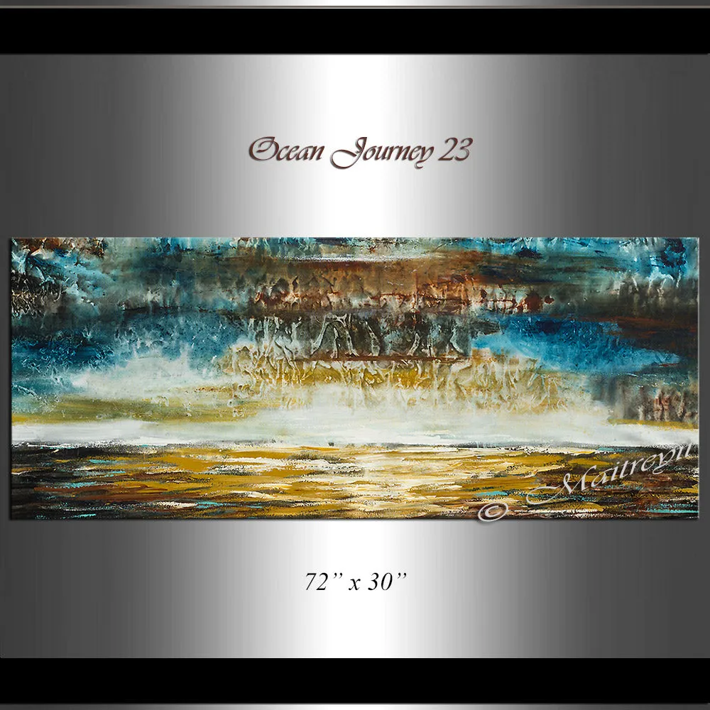 Large Ocean Art Oil Painting on Canvas Modern Wall Art Seascape - Ocean Journey 23