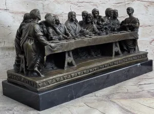 Last Supper Tribute To Leonardo da Vinci Bronze Sculpture Statue Figurine Sale