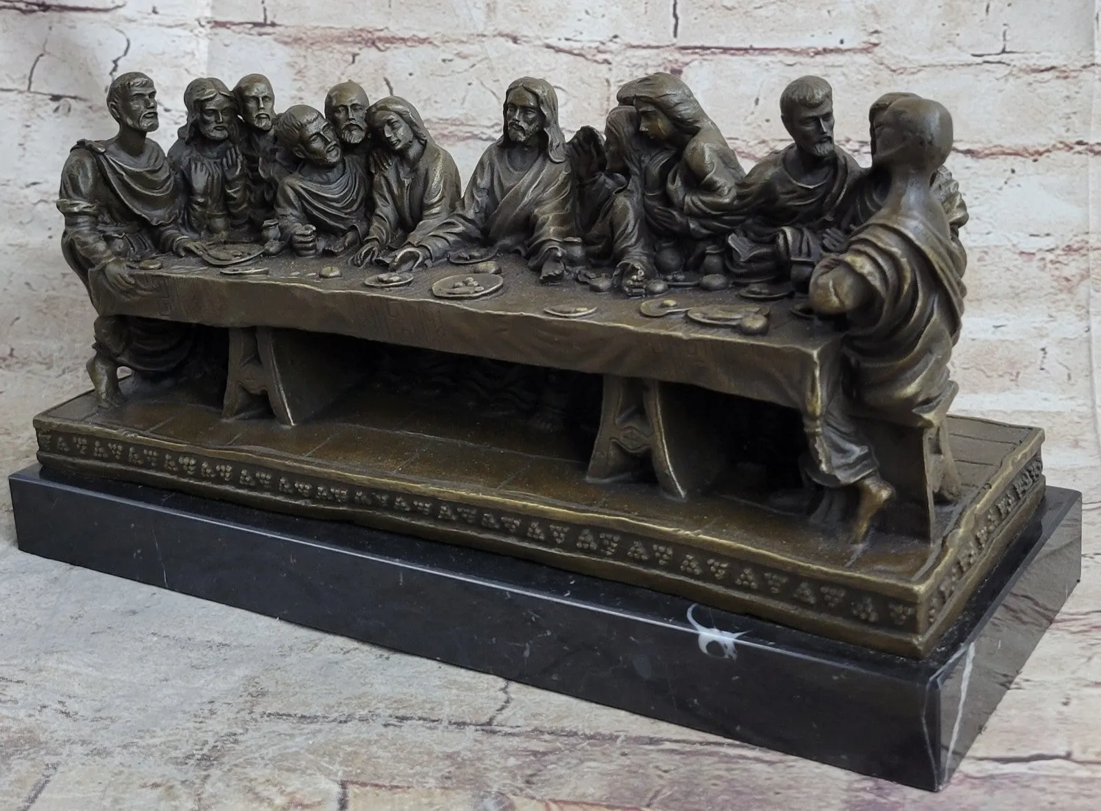 Last Supper Tribute To Leonardo da Vinci Bronze Sculpture Statue Figurine Sale