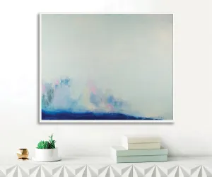 Light blue ocean cloud painting tale landscape original painting seascape painting on canvas by Camilo Mattis