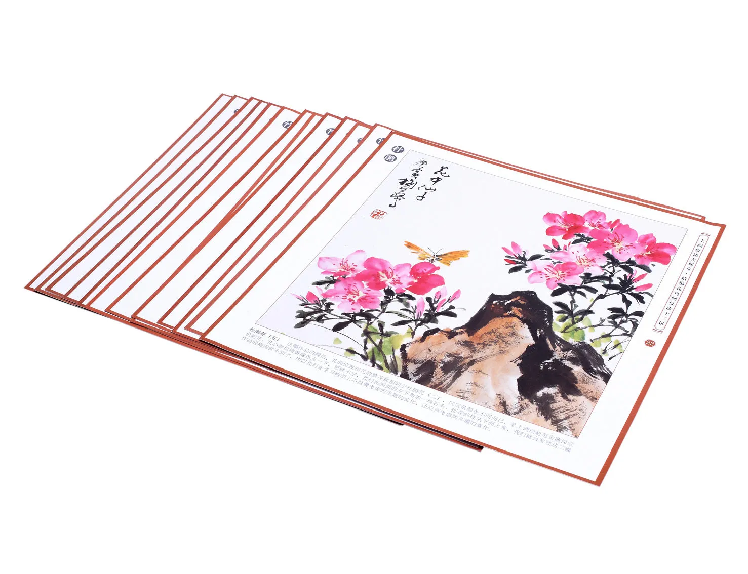 May's Painting Cards - Chinese Rose, Azalea Painting 6/12