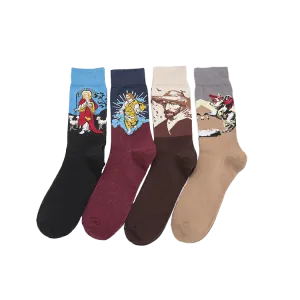 Oil Painting Portrait Series Socks