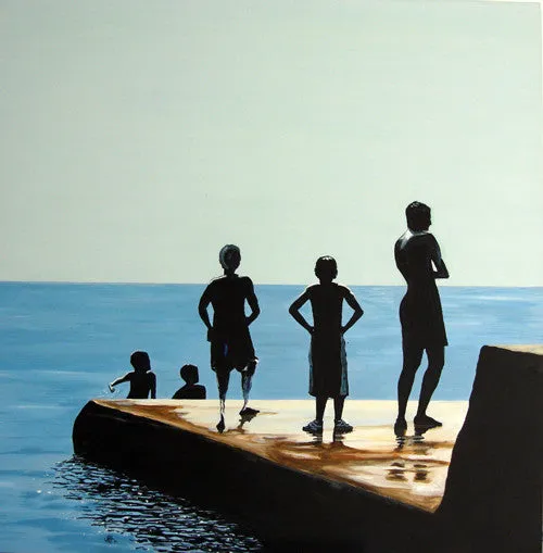 Painting - Stand and Stare - The Groyne Series 100x100cm (SOLD)