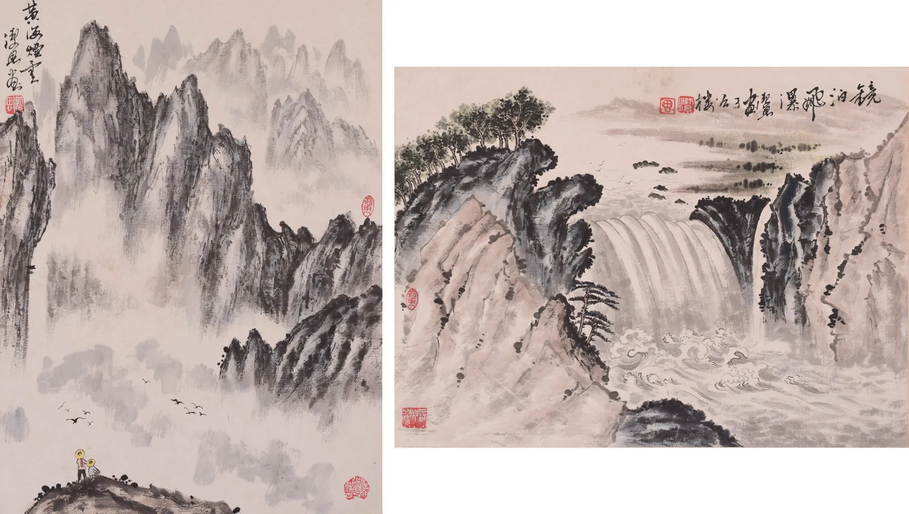 Pair - Chinese Watercolour Landscapes