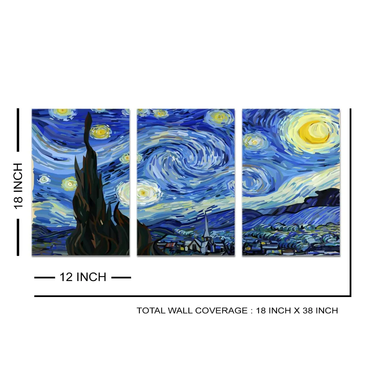 PAPER PLANE DESIGN Multiple Frames Wall Art Panels Frame Canvas painting Modern Wall Art (STARRY NIGHT)