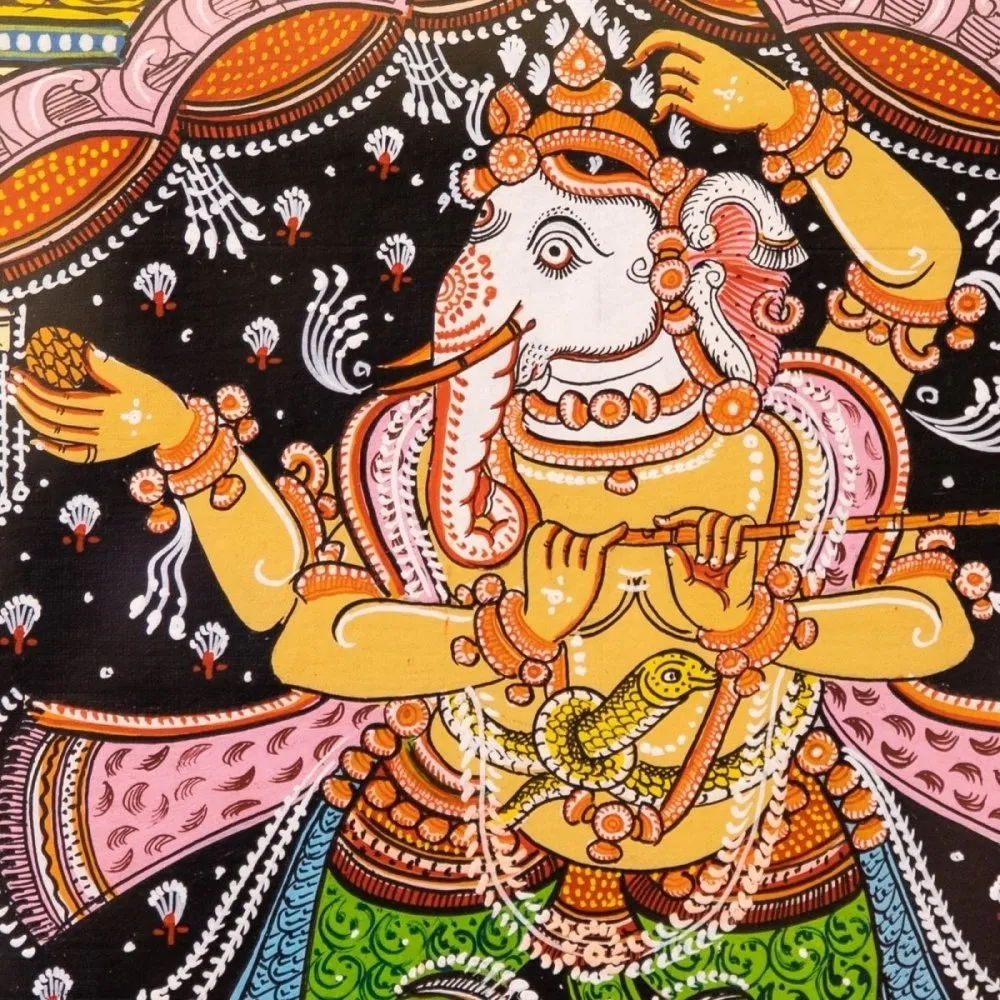 Pattachitra Painting Nritya Ganesha Noir