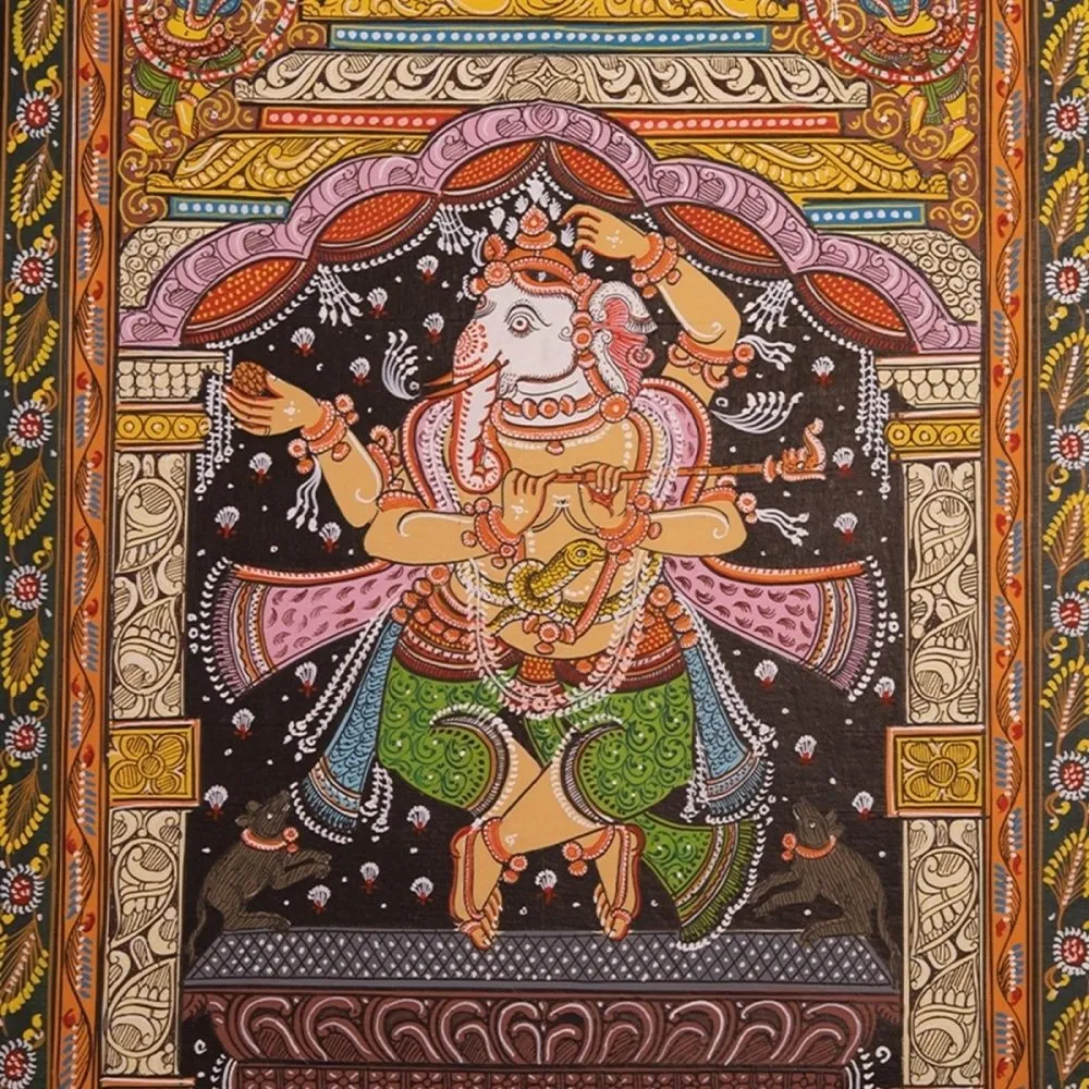 Pattachitra Painting Nritya Ganesha Noir