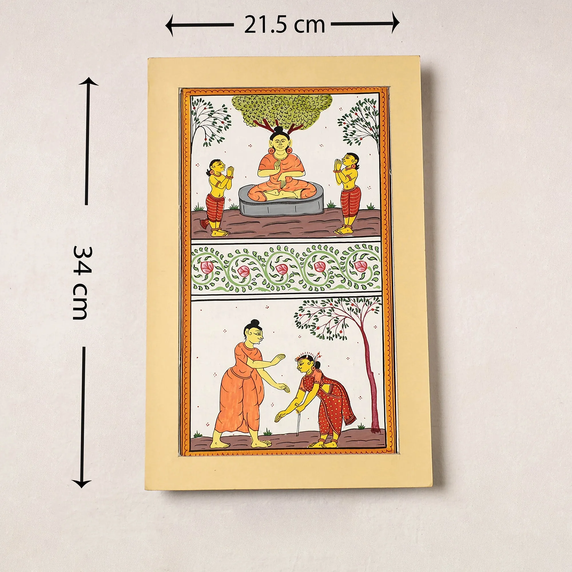 Pattachitra Painting on Handmade Paper (13 x 8 in)