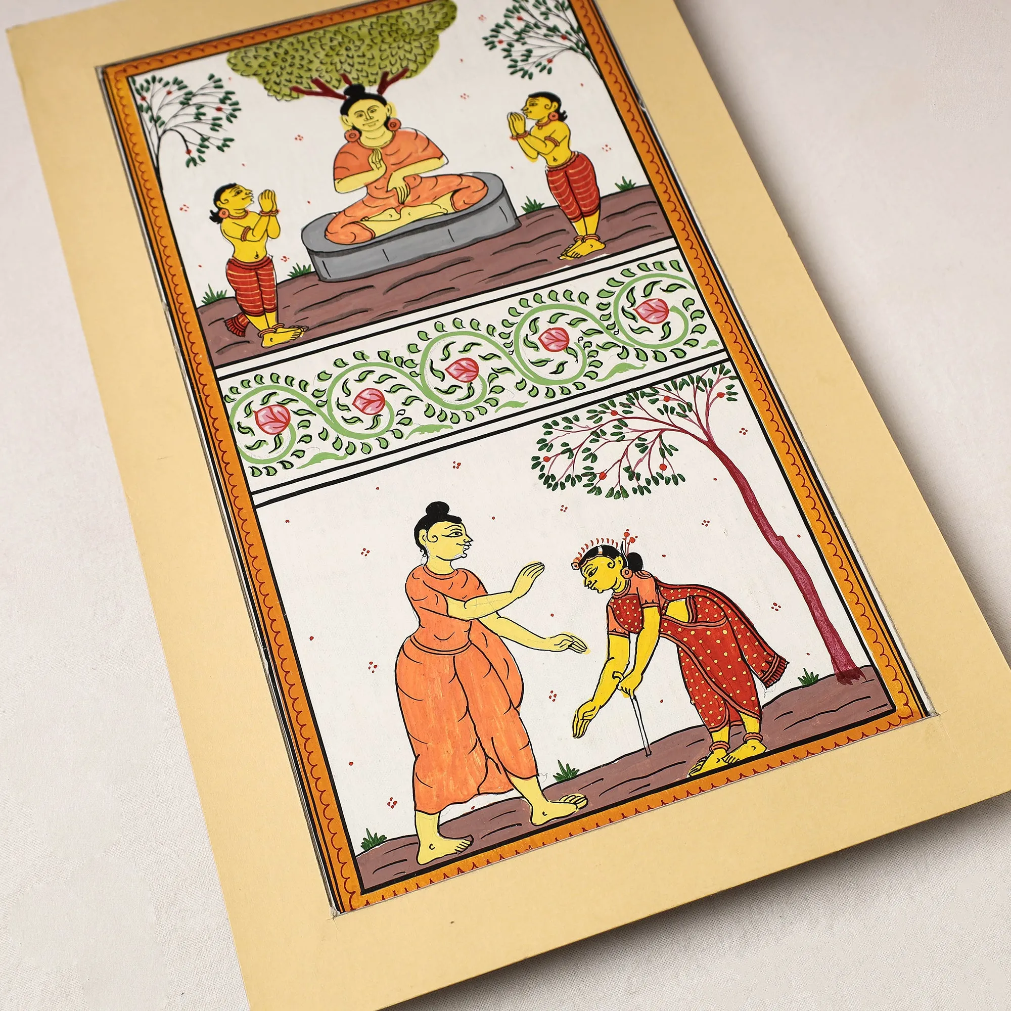 Pattachitra Painting on Handmade Paper (13 x 8 in)