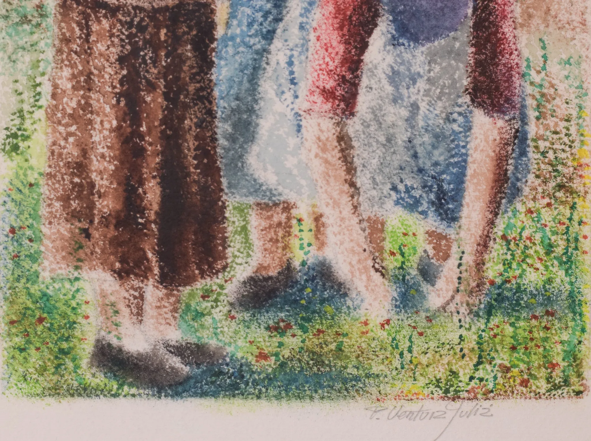 Pere Ventura Julia - Three Pointillist Watercolours