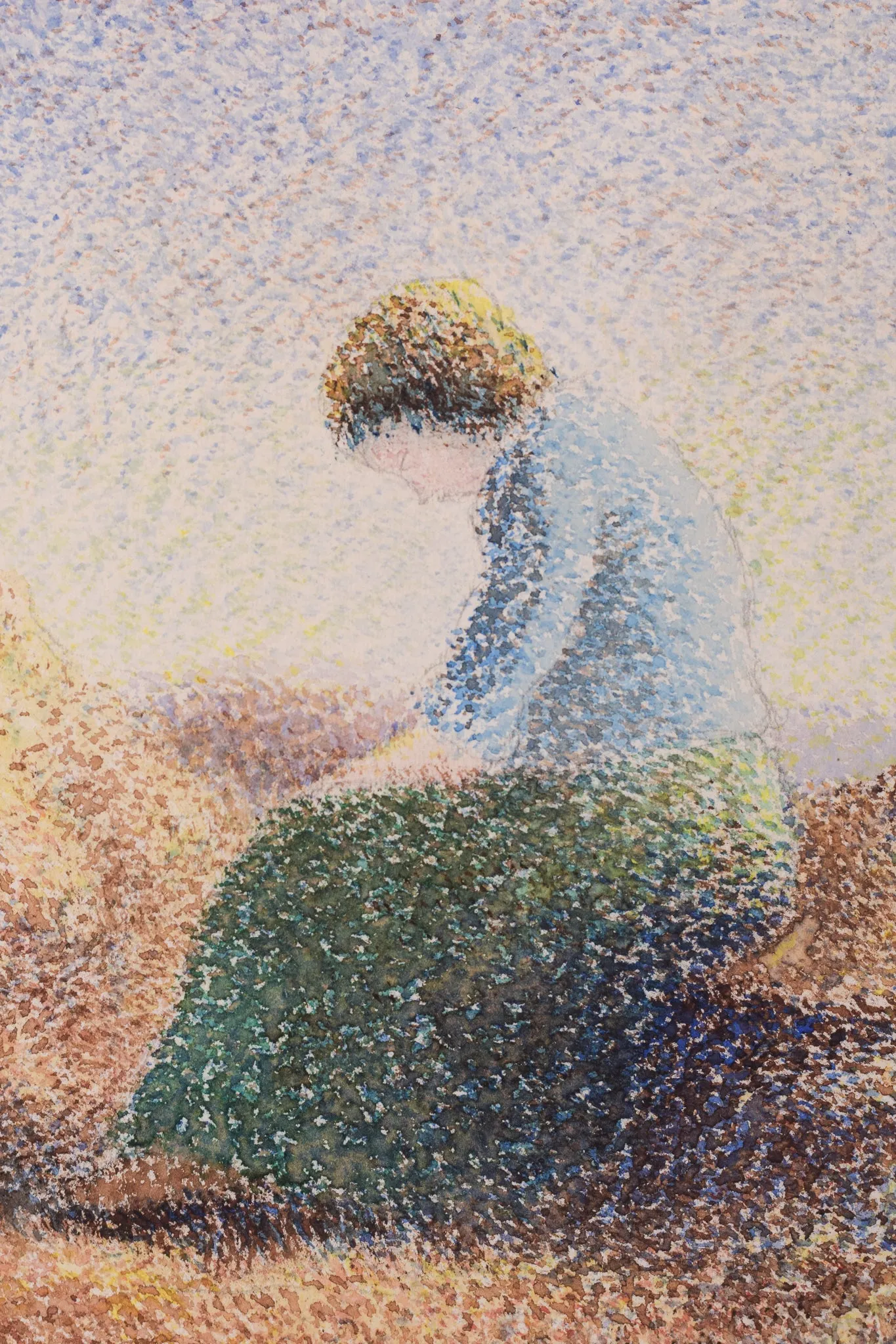 Pere Ventura Julia - Three Pointillist Watercolours