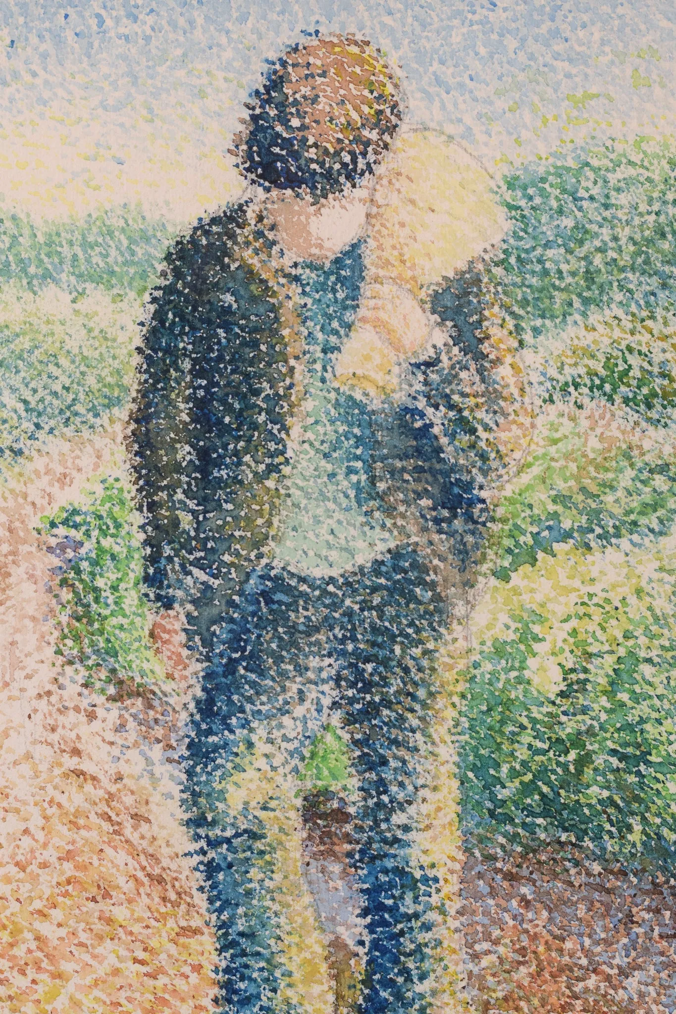 Pere Ventura Julia - Three Pointillist Watercolours