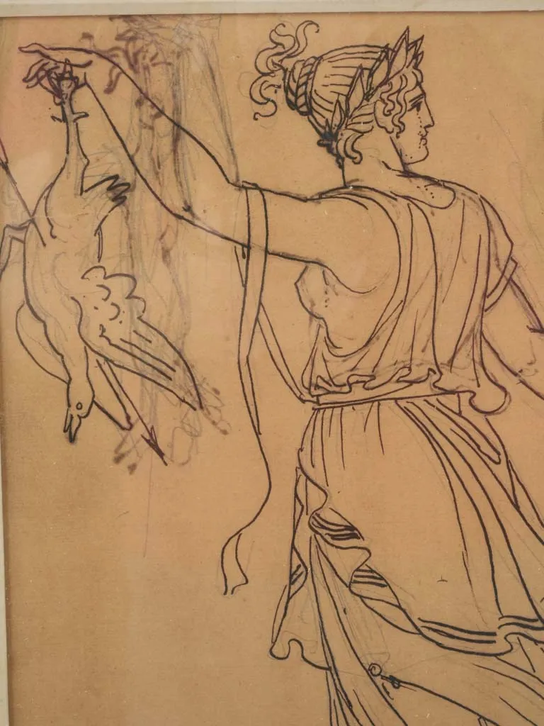 Preparatory Drawing of Diana the Huntress by James Pradier (1792-1852) - 15¼" x 12½"