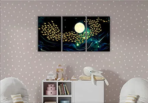 SAF paintings Set Of 3 Sea And Fish MDF Self Installation Digital Reprint Painting SA-SANFSX30242