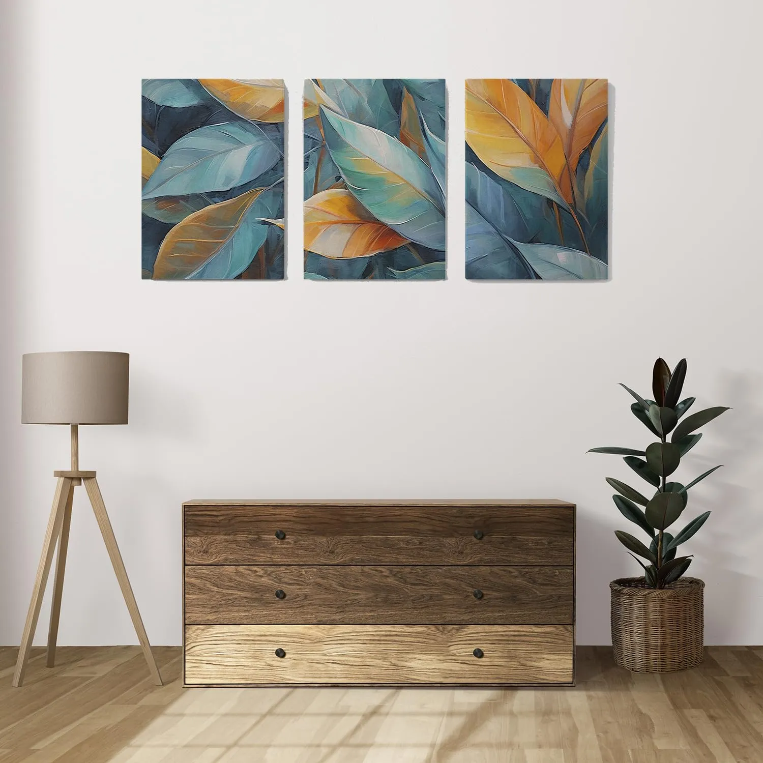 SCPmarts Modern Art Floral Painting For Living Room Bedroom Office Wall Decoration Wood Premium Paintings With Frame For Home Decoration (Abstract Flower 8, 12 Inch x 16 Inch)