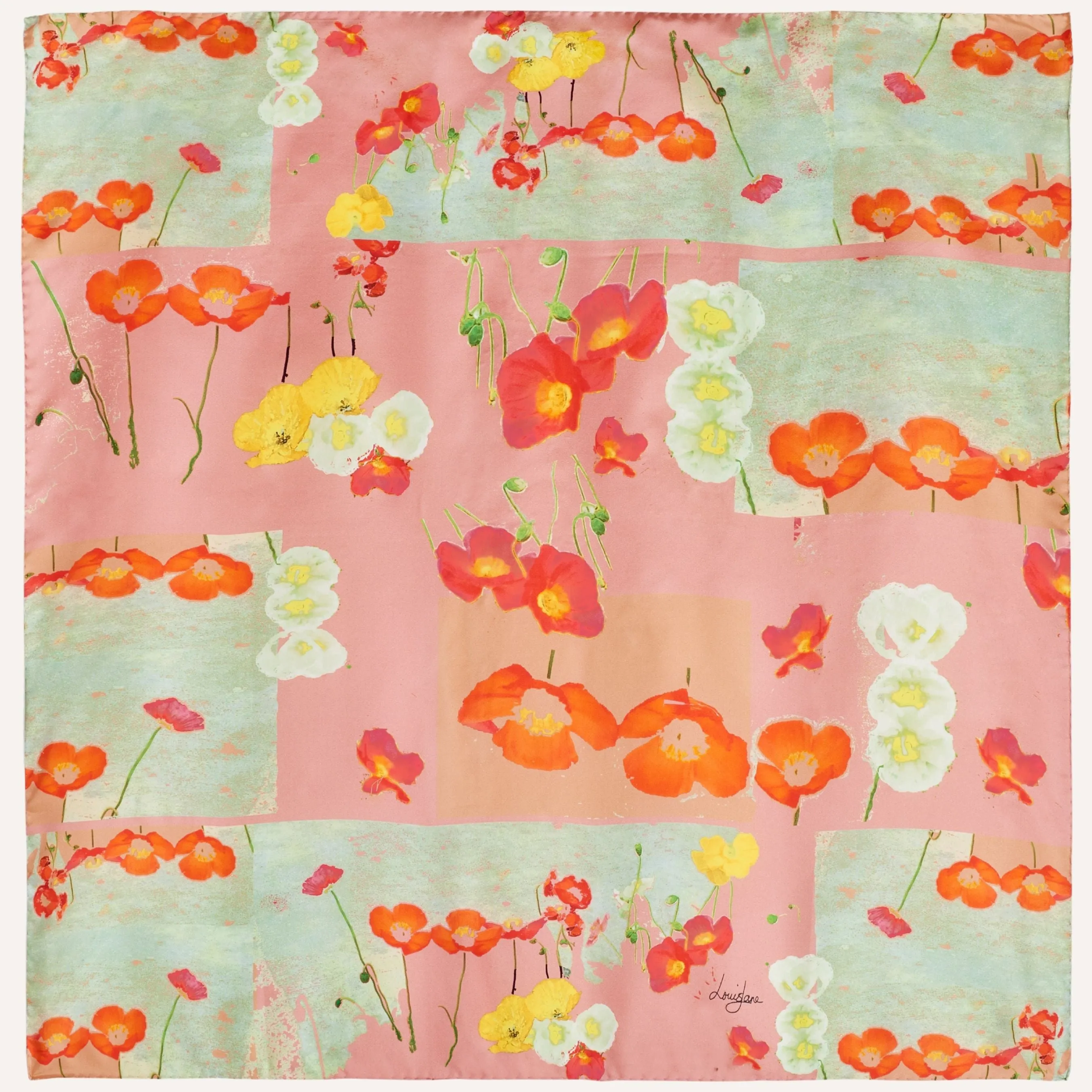 Sea of Poppies Large Square Silk Scarf