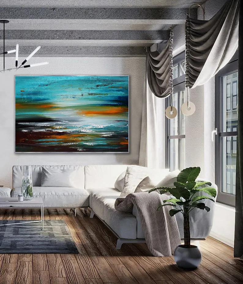 Seascape Ocean Art Oil Painting on Canvas Modern Wall Art - Ocean Journey 16