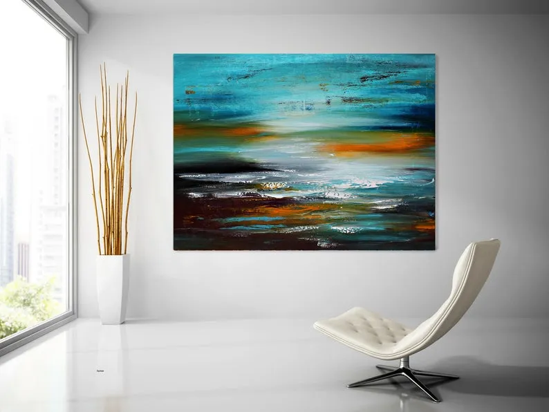 Seascape Ocean Art Oil Painting on Canvas Modern Wall Art - Ocean Journey 16