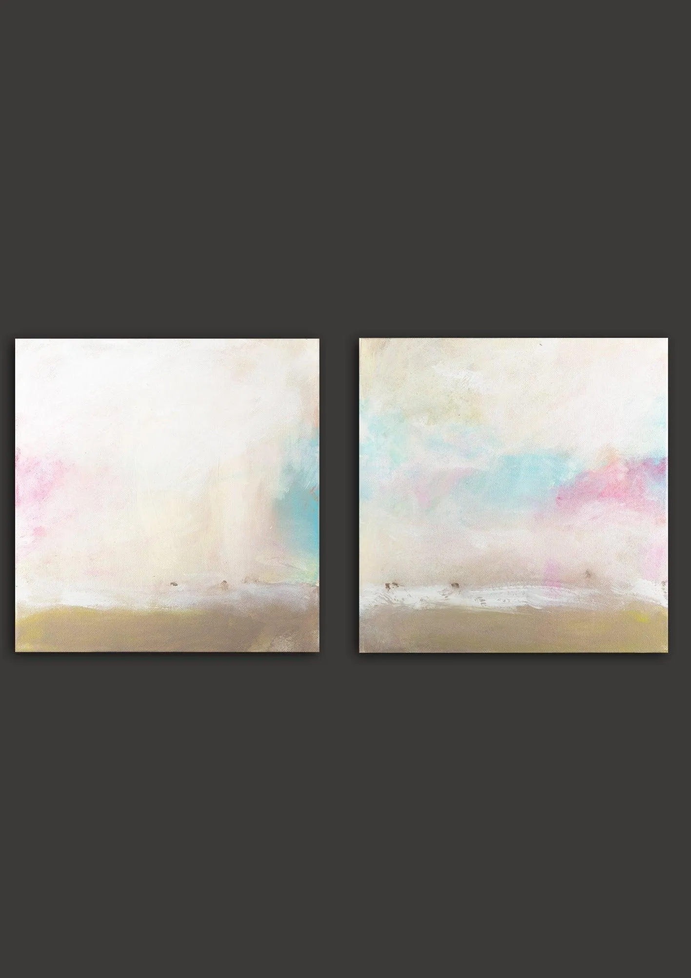 Set of 2 Abstract art abstract minimalist seascape painting canvas art wall art sea art by Camilo Mattis