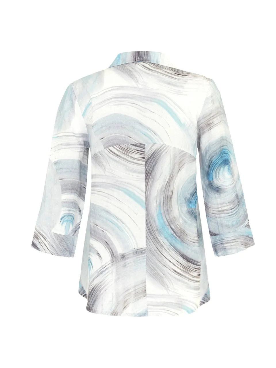 Simply art by Dolcezza - Linen blouse - Grey & Blue