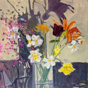 SOLD Spring c-lb221by Lila Bacon Floral Painting on Canvas