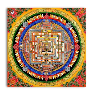 Tamatina Mandala Art Canvas Painting | Kalachakra Mandala|Size - 24X24 Inches.p73