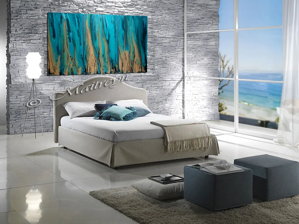 Teal Ocean Paintings Abstract art Ocean Beach Decor Turquoise Large Painting Wall Art- Ocean Beauty  88