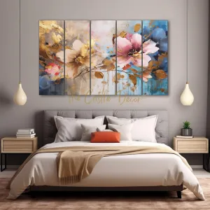 The Castle Decor Flower abstract painting with frame 5 Big Size (27x48) Wall Art for living room,Bedroom,Drawing room,Hotels-Digital Painting