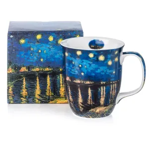 Van Gogh Starry Night over the Rhone Mug with lid