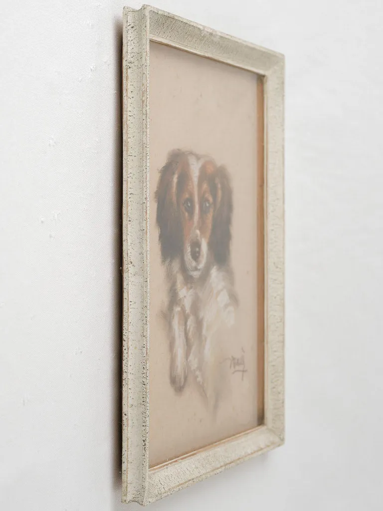 Vintage portrait of a spaniel - pastel on paper 17¼" x 13½"